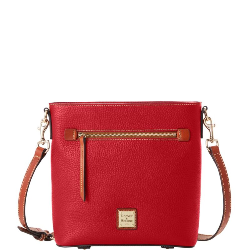NWT Dooney & Bourke Pebble Grain Zip Crossbody Shoulder Bag - Red